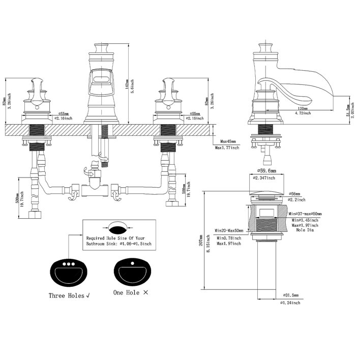 Blank Deck Mounted Faucet with Drain Assembly & Reviews Wayfair